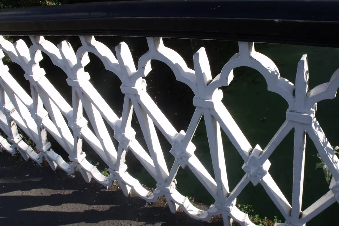 Close-up of a lattice trellis fence panel